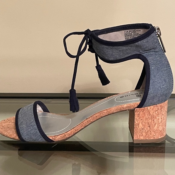 Bandolino cork/denim sandals size 7.5 - Picture 6 of 9